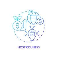 2D gradient host country icon, isolated vector, foreign direct investment thin line illustration. vector