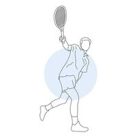 línea Arte de tenis jugador vector ilustración bosquejo mano dibujado aislado en blanco antecedentes