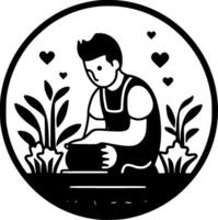 Garden, Black and White Vector illustration