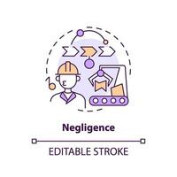 2D editable negligence thin line icon concept, isolated vector, multicolor illustration representing product liability. vector