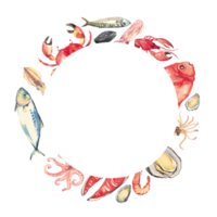 Meeresfrüchte Aquarell Hummer Schale Fisch png