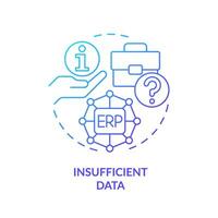 Gradient insufficient data icon concept, isolated vector, enterprise resource planning thin line illustration. vector