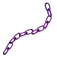 Y2K chains purple sticker element with chrome effect png