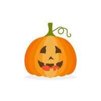 Halloween Pumpkins or Jack O'Lanterns flat design vector illustration