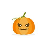 Víspera de Todos los Santos calabazas o Jack o'linternas plano diseño vector ilustración