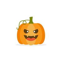 Víspera de Todos los Santos calabazas o Jack o'linternas plano diseño vector ilustración