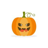 Víspera de Todos los Santos calabazas o Jack o'linternas plano diseño vector ilustración