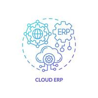 Gradient cloud ERP icon concept, isolated vector, enterprise resource planning thin line illustration. vector