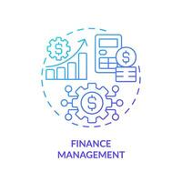 Gradient finance management icon concept, isolated vector, enterprise resource planning thin line illustration. vector