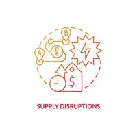 Gradient supply disruptions concept, isolated vector, thin line icon representing carbon border adjustment. vector