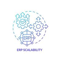 Gradient ERP scalability icon concept, isolated vector, enterprise resource planning thin line illustration. vector