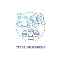 Gradient trade implications concept, isolated vector, thin line icon representing carbon border adjustment. vector