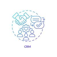 Gradient CRM icon concept, isolated vector, enterprise resource planning thin line illustration. vector