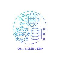 Gradient on-premise ERP icon concept, isolated vector, enterprise resource planning thin line illustration. vector