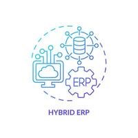Gradient hybrid ERP icon concept, isolated vector, enterprise resource planning thin line illustration. vector