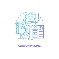 Gradient carbon pricing concept, isolated vector, thin line icon representing carbon border adjustment. vector