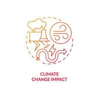 Gradient climate change impact concept, isolated vector, thin line icon representing carbon border adjustment. vector