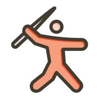 Javelin Vector Thick Line Filled Colors Icon For Personal And Commercial Use.