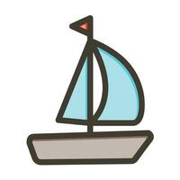 Sailing Vector Thick Line Filled Colors Icon For Personal And Commercial Use.