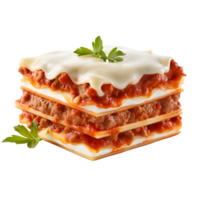 Portion of tasty lasagna isolated. AI Generated png