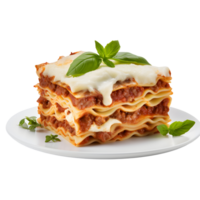 del av gott lasagne isolerat. ai genererad png