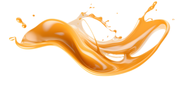 Caramel splash on transparent. AI Generated png