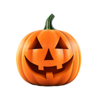 A carved halloween pumpkin with evil eyes and face isolated. AI Generated png