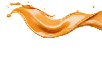 caramel éclaboussure sur transparent. ai généré png