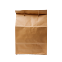 Craft paper pouch bag front view isolated. AI Generated png
