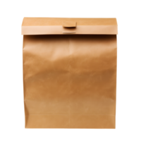 Craft paper pouch bag front view isolated. AI Generated png