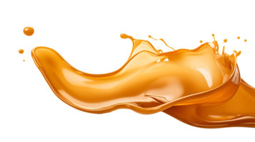 Caramel splash on transparent. AI Generated png