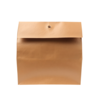 Craft paper pouch bag front view isolated. AI Generated png