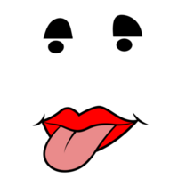 gracioso halloween, abucheo fantasma gracioso rostro, rojo labios, sonrisa, emoción png