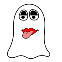 gracioso halloween, abucheo fantasma gracioso rostro, rojo labios, sonrisa, emoción png