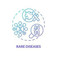 Rare diseases blue gradient concept icon. Identifying genetic basis of potential illness. Application of precision medicine abstract idea thin line illustration. Isolated outline drawing vector