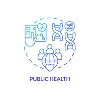 Public health blue gradient concept icon. Improving healthcare service with genome studying. Application of precision medicine abstract idea thin line illustration. Isolated outline drawing vector