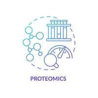 Proteomics blue gradient concept icon. Patient proteins studying. Diagnostics in precision medicine. Technological advance abstract idea thin line illustration. Isolated outline drawing vector