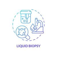 Liquid biopsy blue gradient concept icon. Oncology diagnostic process. Precision medicine method. Technological advance abstract idea thin line illustration. Isolated outline drawing vector