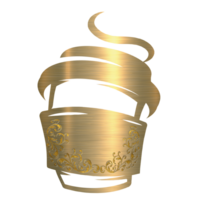 kaffe logotyp guld png