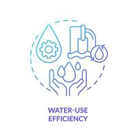 agua utilizar eficiencia azul degradado concepto icono. agua dulce suministros. limpiar agua y saneamiento resumen idea Delgado línea ilustración. aislado contorno dibujo vector