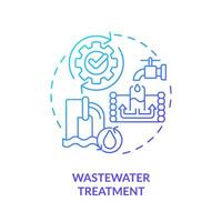 Wastewater treatment blue gradient concept icon. Eliminate contaminants. Dirty water processing abstract idea thin line illustration. Isolated outline drawing vector