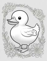 foto dibujo de un Pato para niños colorante página