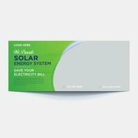 solar energy for smart home web banner design template. space for photo collage. horizontal layout poster leaflet. vector