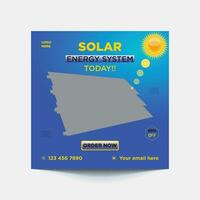 Solar Energy Social Media Post or Web banner Template vector