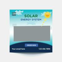 Solar Energy Social Media Post or Web banner Template vector