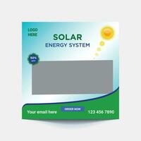 Solar Energy Social Media Post or Web banner Template vector
