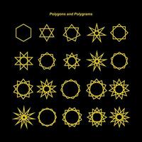 Polygons and polygrams sacred geometry vector