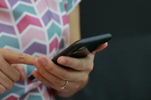 Using phone, mobile phone in hand photo