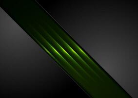 Abstract black corporate background with green glowing lines vector