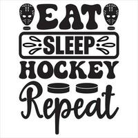 comer dormir repetir hockey vector